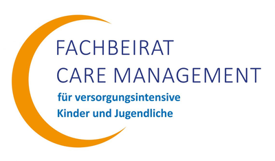 Logo des Fachbeirates Care Management: Ein orangefarbender, nach rechts geöffneter Kreis, der den Schriftzug "Fachbeirat Care Management" umfasst.